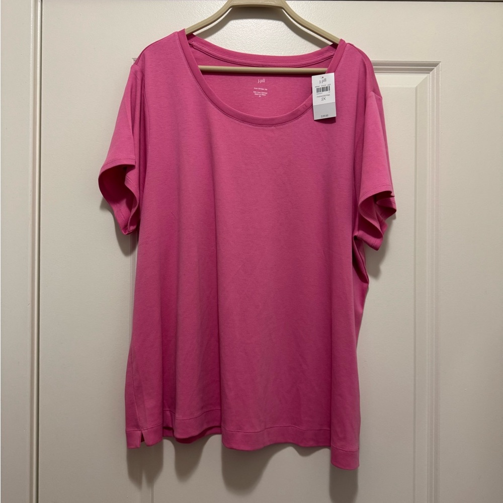 J. Jill Pink Relaxed Short Sleeve Tee